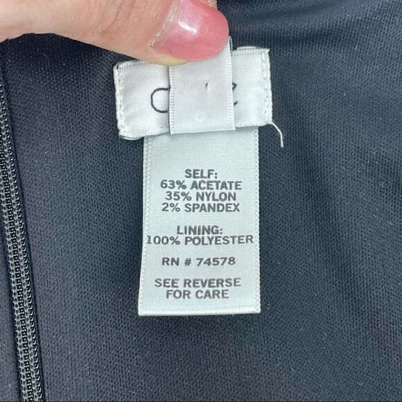 CACHE Puff Sleeve Ruched Satin Dress - Picture 9 of 11